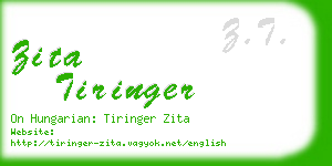 zita tiringer business card